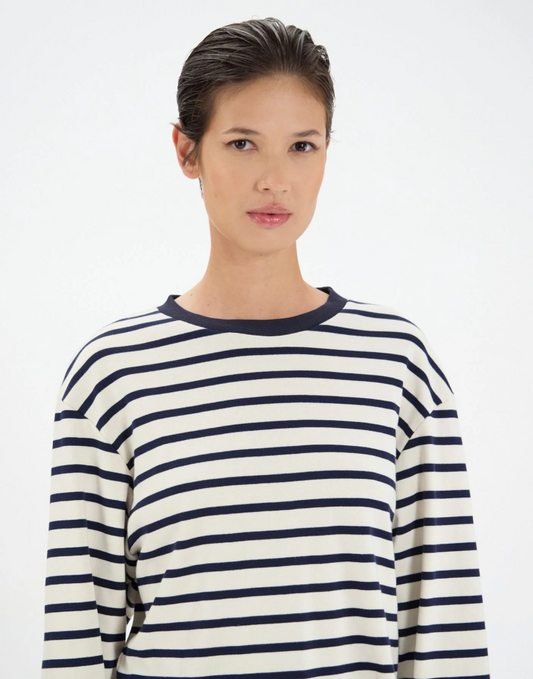 Ines de la Fressange Layann Striped Sweater - Cream/Navy