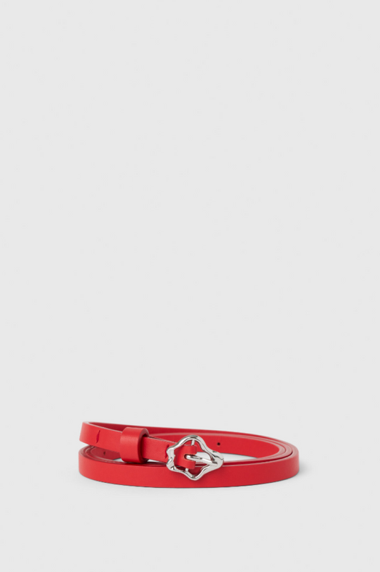 Rodebjer Small Coral Leather Belt - Red