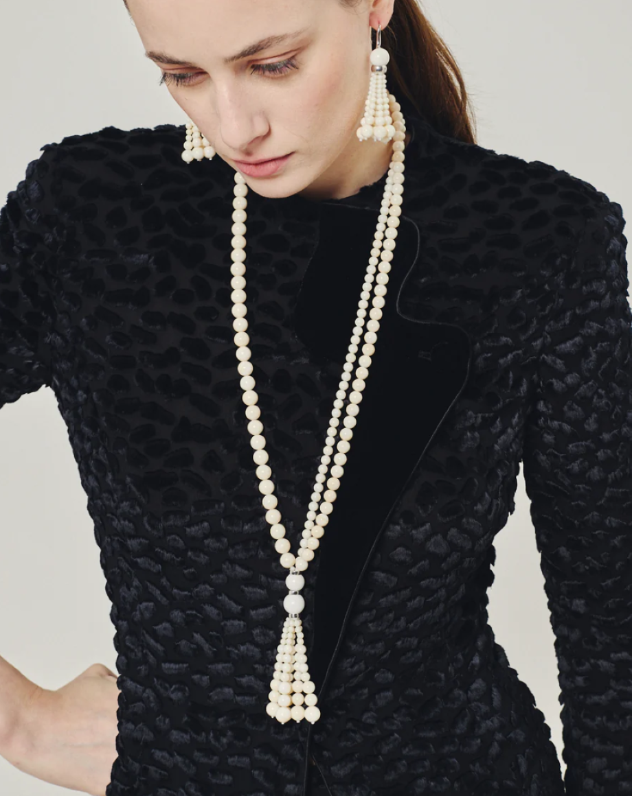 Le Sundial Venice Opera Necklace - White