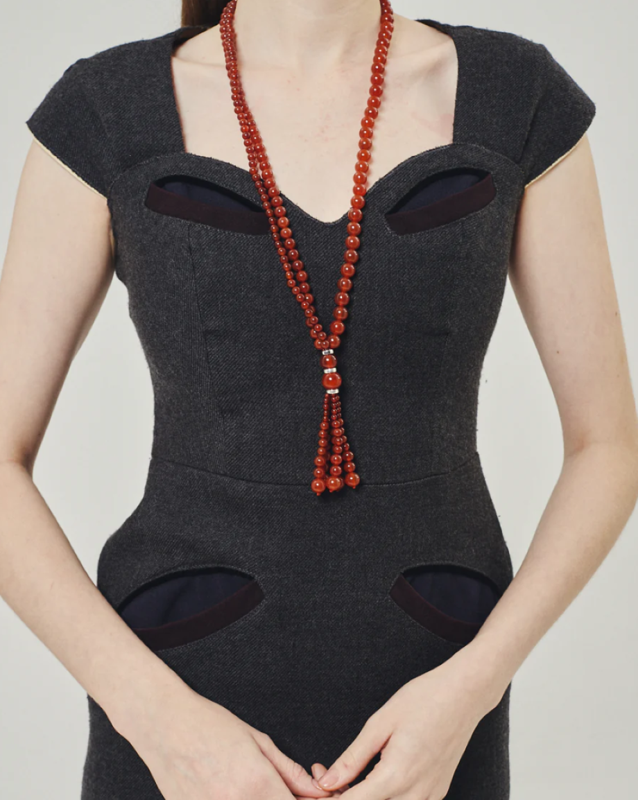 Le Sundial Venice Opera Necklace - Carnelian