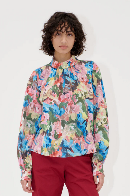 Stine Goya Gathered Long Sleeve Top - Loves Me, Loves Me Not