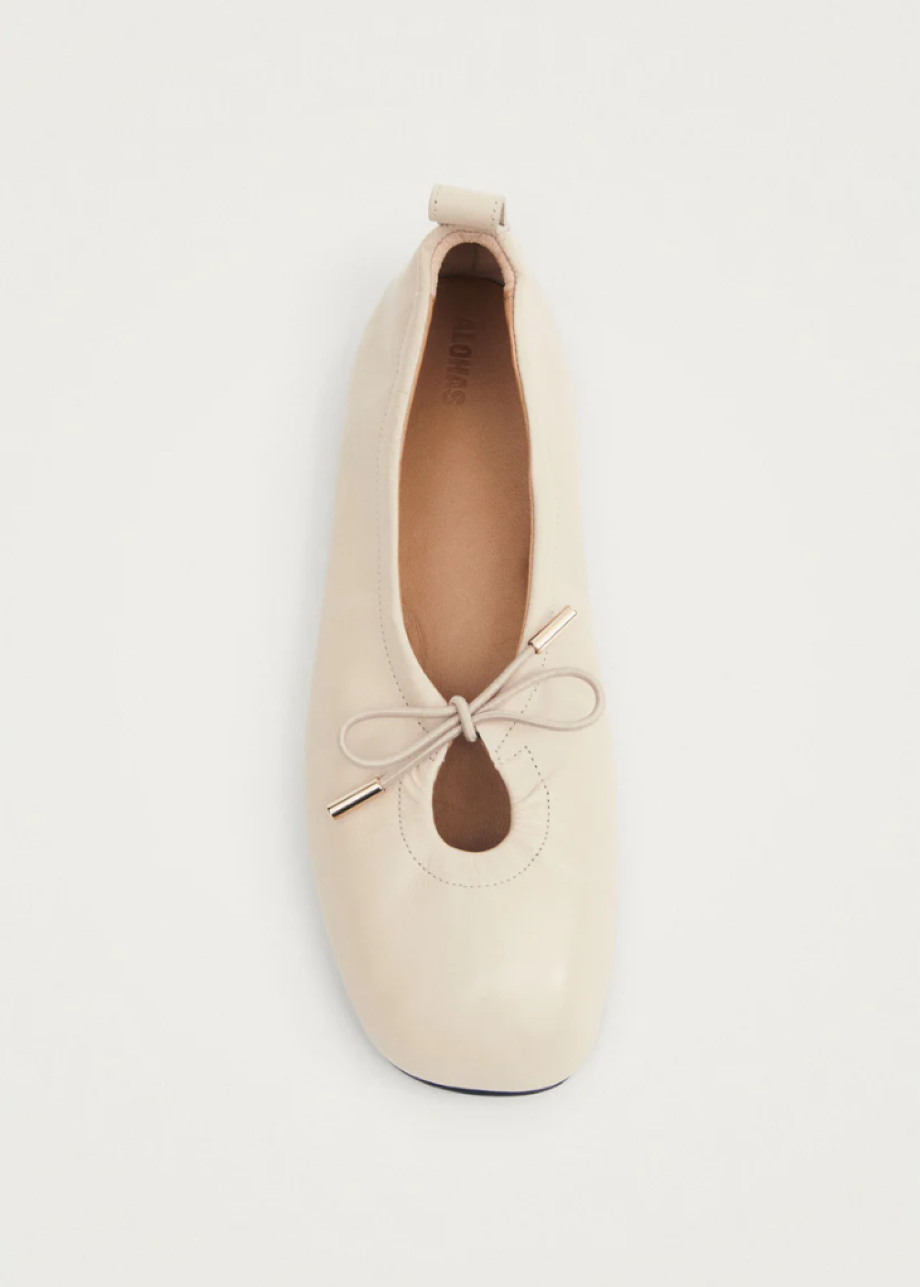 Alohas Rosalind Leather Ballet Flat - Cream