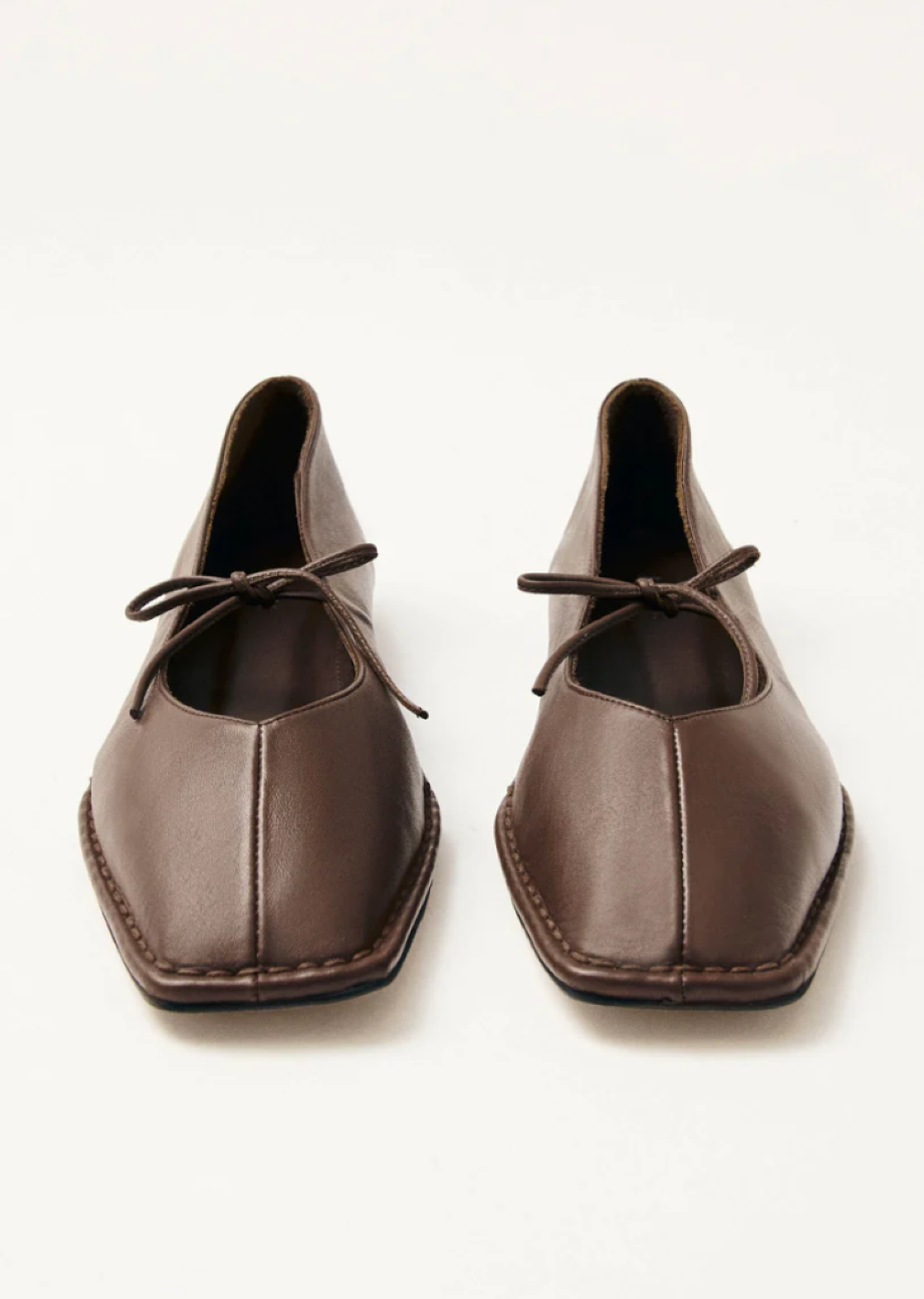 Alohas Sway Leather Ballet Flat - Chestnut Brown