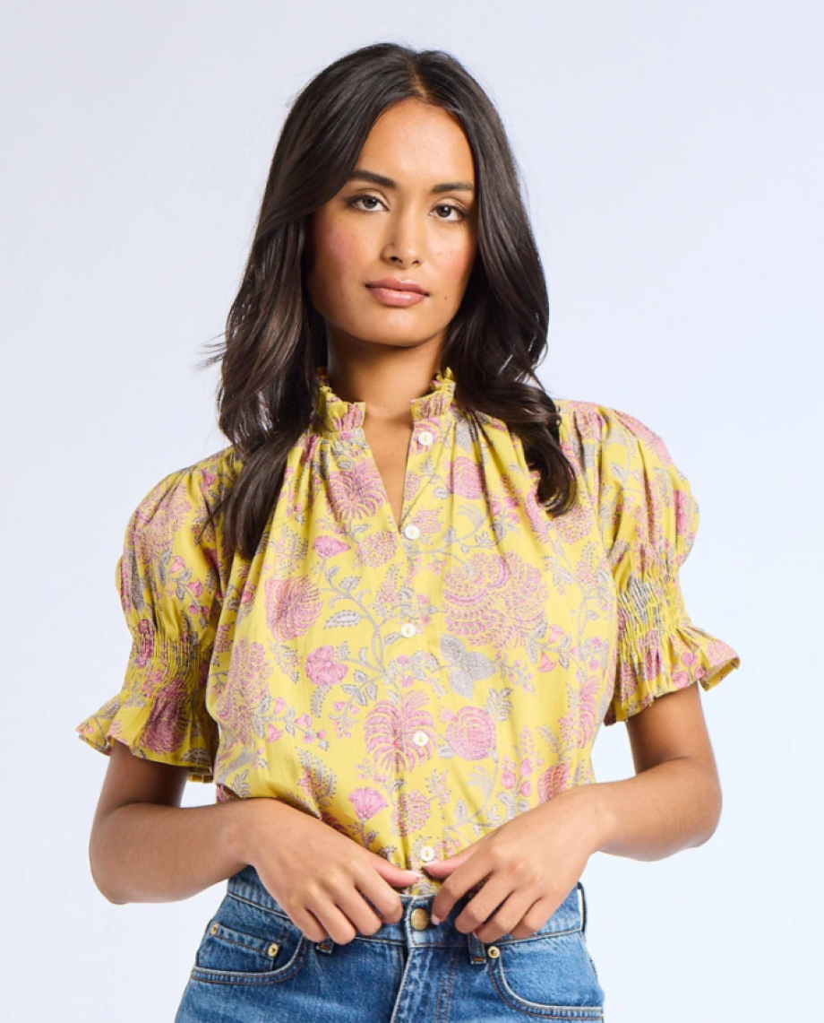Mille Marnie Floral Top - Citron