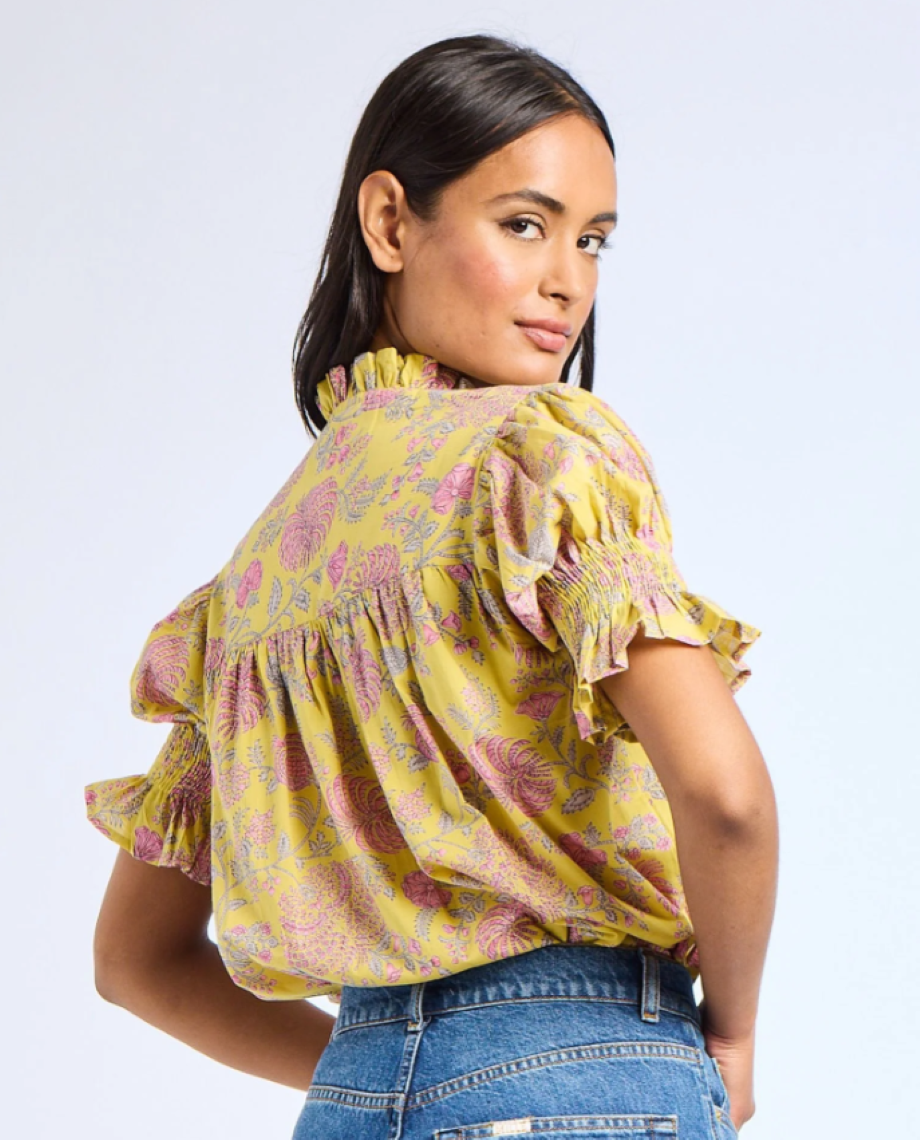 Mille Marnie Floral Top - Citron