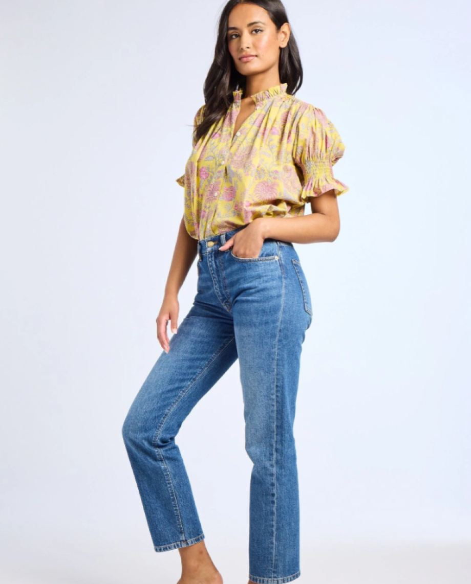 Mille Marnie Floral Top - Citron