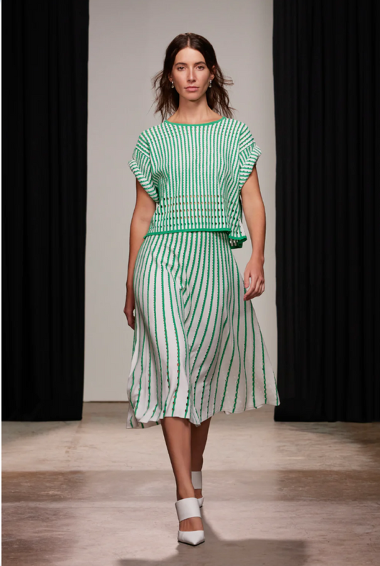 Christy Lynn Nellie/Colton Pinstripe Knit Set - Green