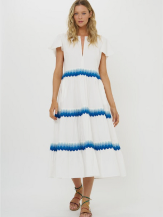 Oliphant V-Neck Maxi - Pacifica Blue