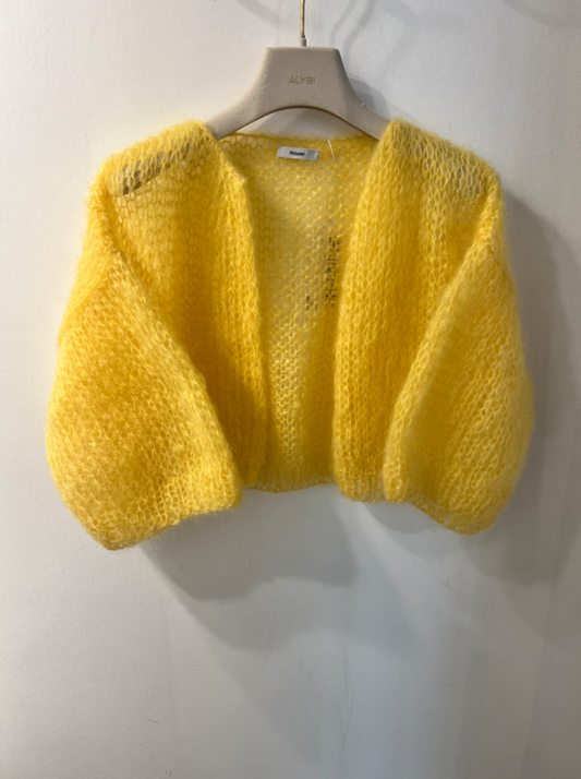 Maiami Light Mohair Short Sleeve Bomber - Yellow