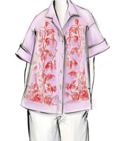 Psophia Ebroidered Shirt - Pink