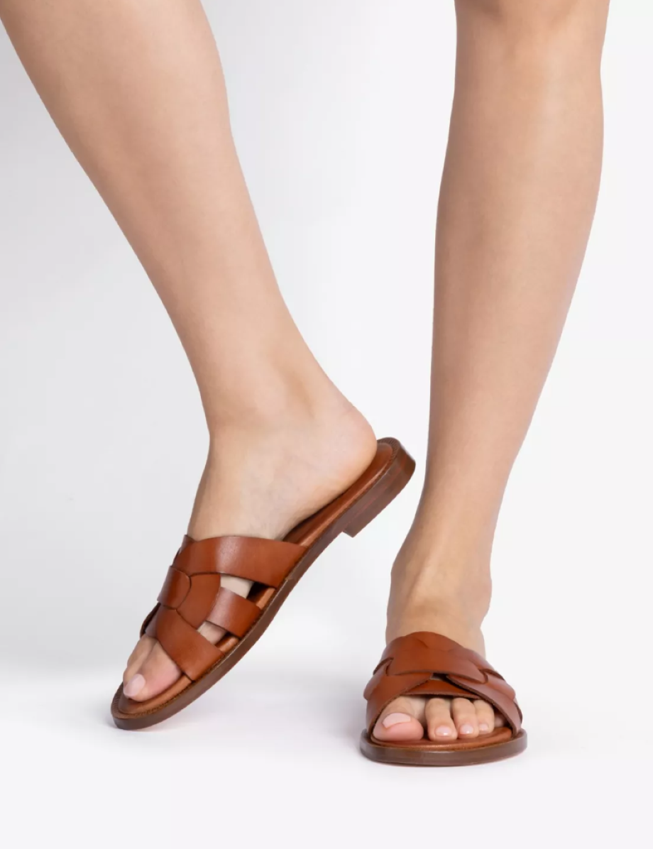 Penelope Chilvers Basque Leather Sandal - Tan