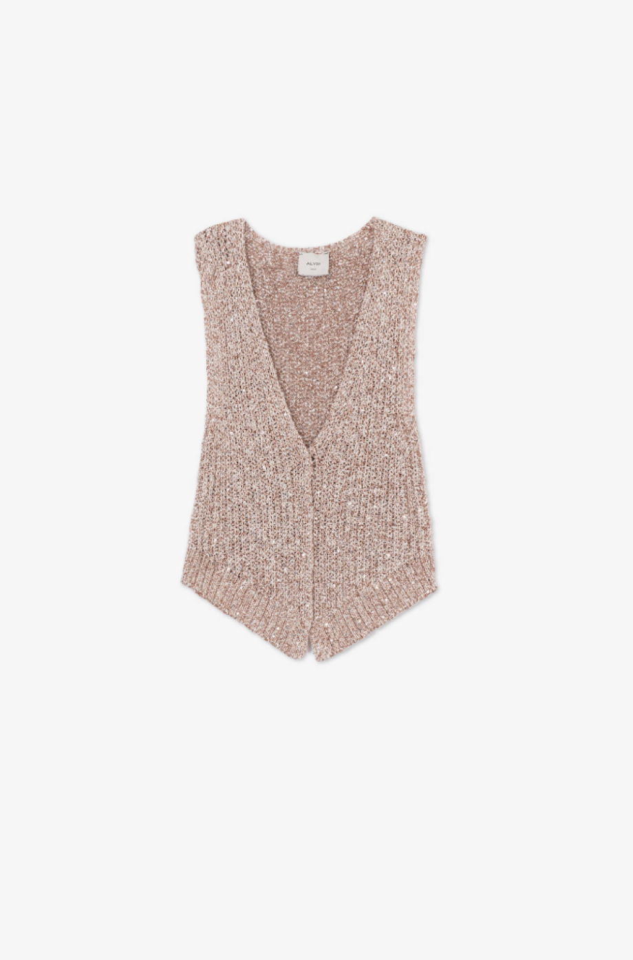 Alysi Sequined Knitted Vest - Walnut Melange