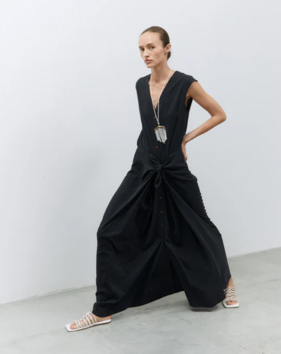 Alysi Fluid Chemisier Dress - Black