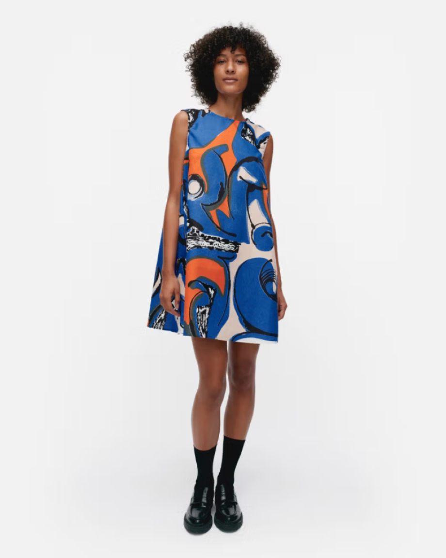 Marimekko Anemonet Eldfamn Marimini Dress - Blue