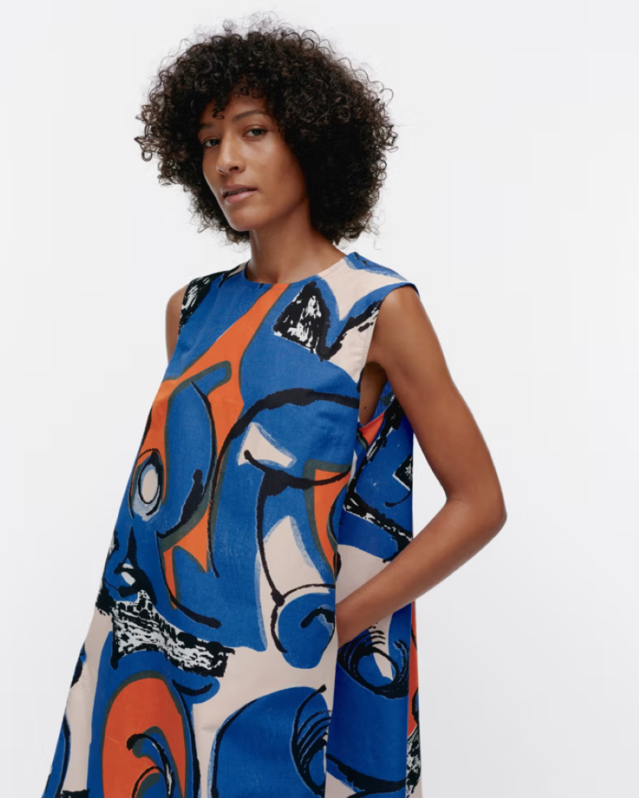 Marimekko Anemonet Eldfamn Marimini Dress - Blue