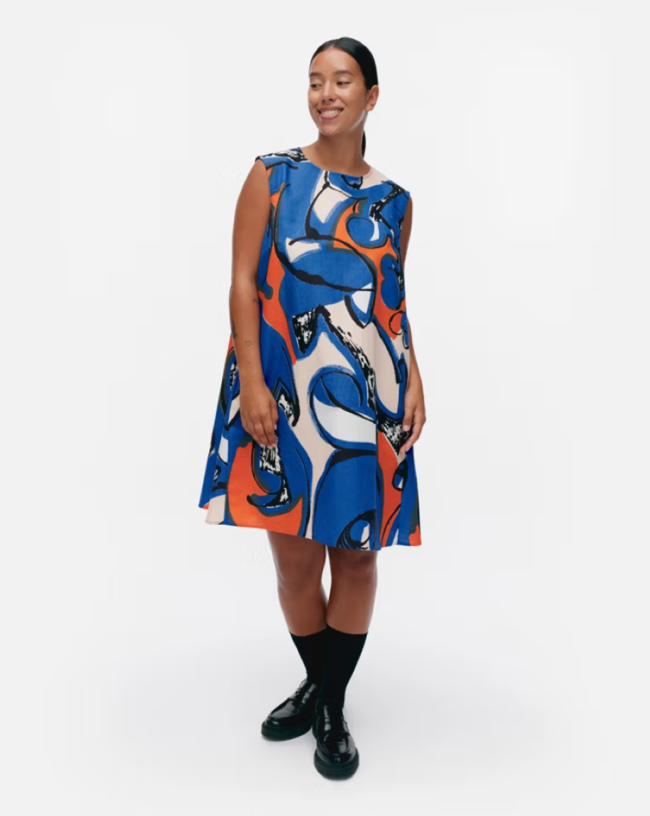 Marimekko Anemonet Eldfamn Marimini Dress - Blue