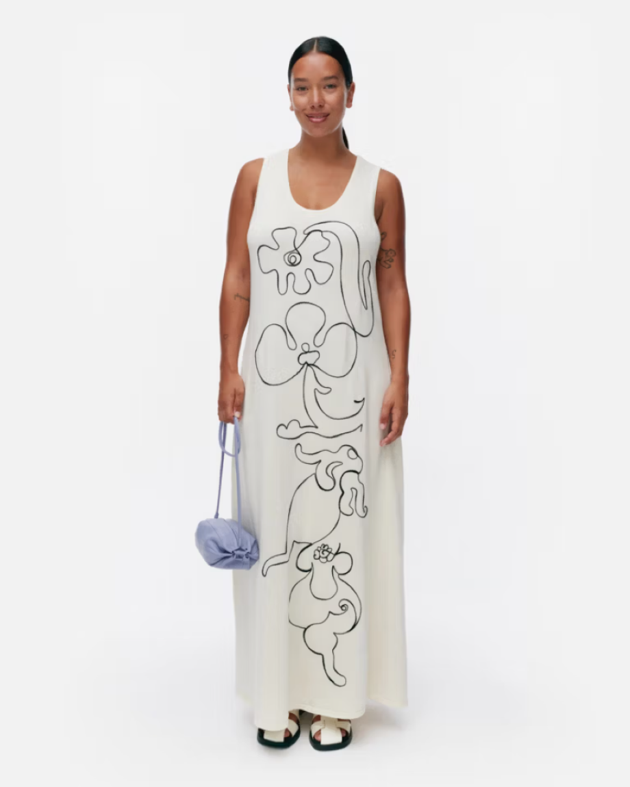 Marimekko Helmi Baluns Dress - White