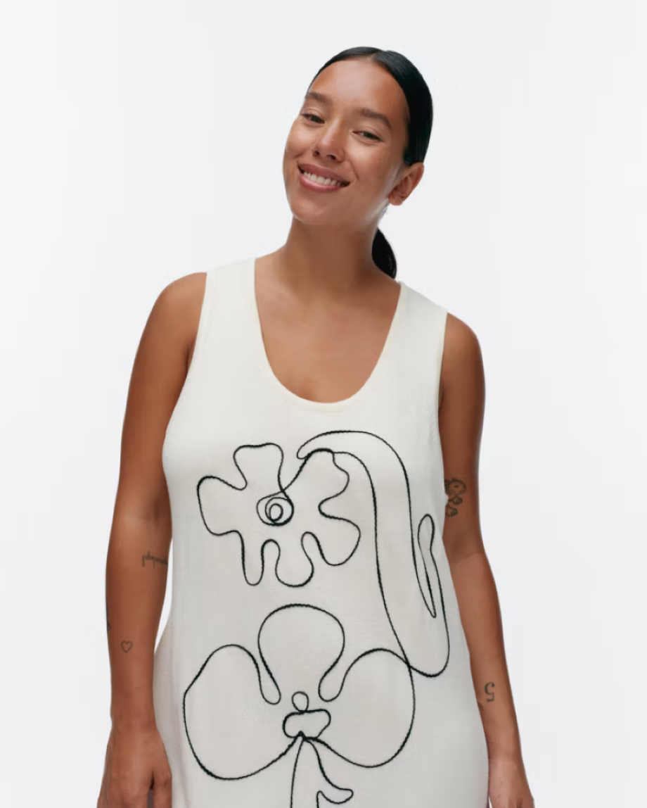 Marimekko Helmi Baluns Dress - White
