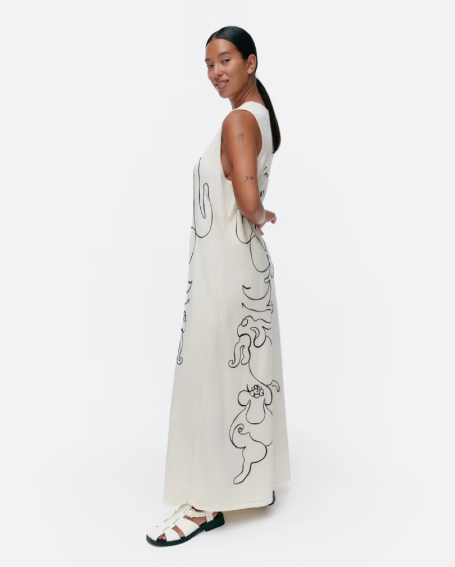 Marimekko Helmi Baluns Dress - White