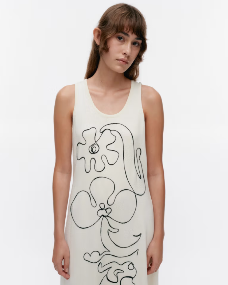 Marimekko Helmi Baluns Dress - White