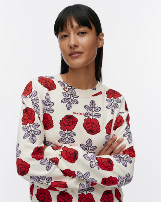 Marimekko Leiot Vihkiruusu Kioski Sweatshirt - Off White