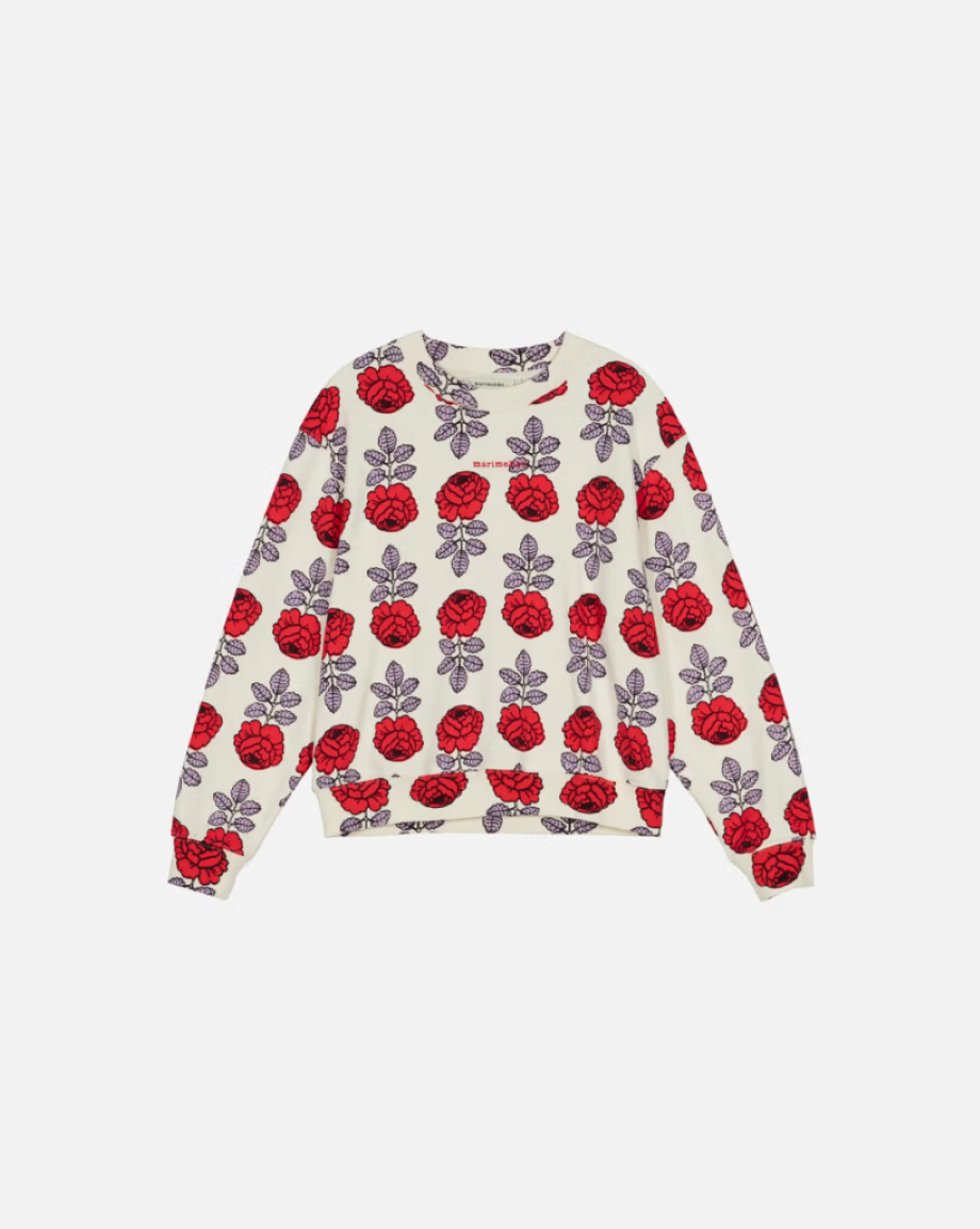 Marimekko Leiot Vihkiruusu Kioski Sweatshirt - Off White