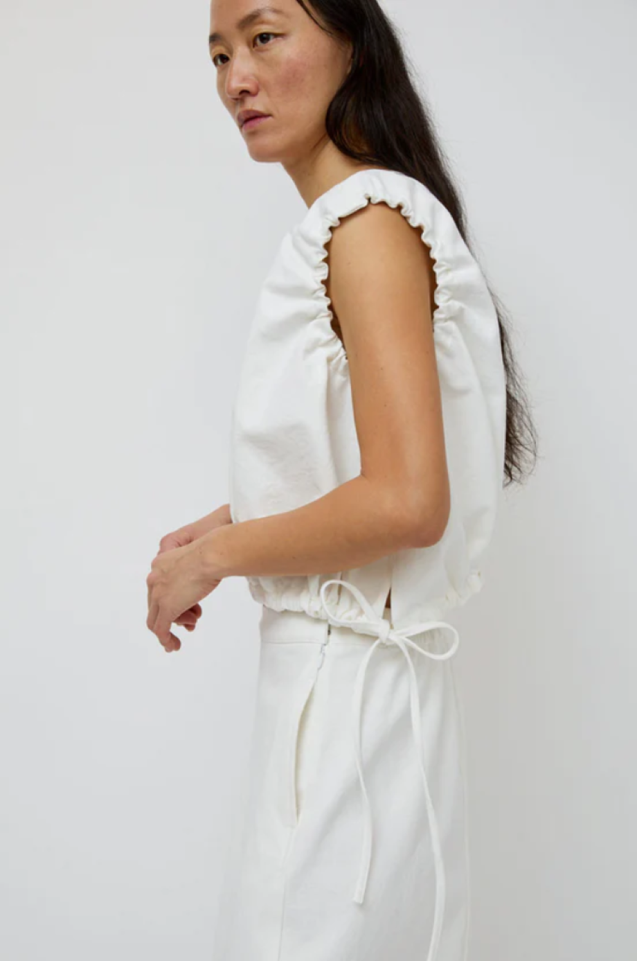 No. 6 Anabel Cropped Tank - White