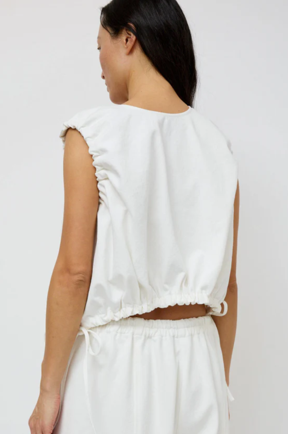 No. 6 Anabel Cropped Tank - White