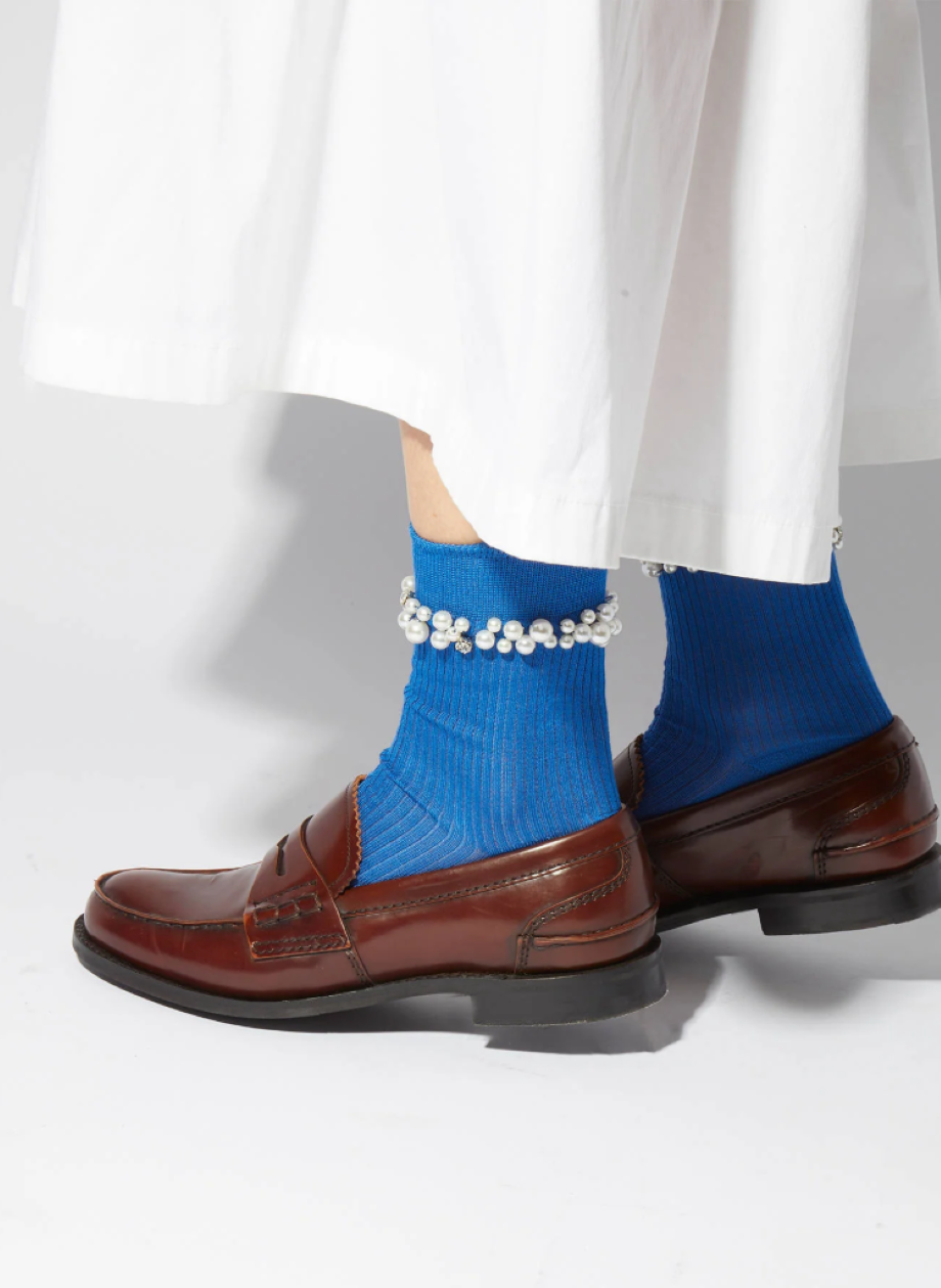 Maria La Rosa Miami Perles Sock - Cobalto