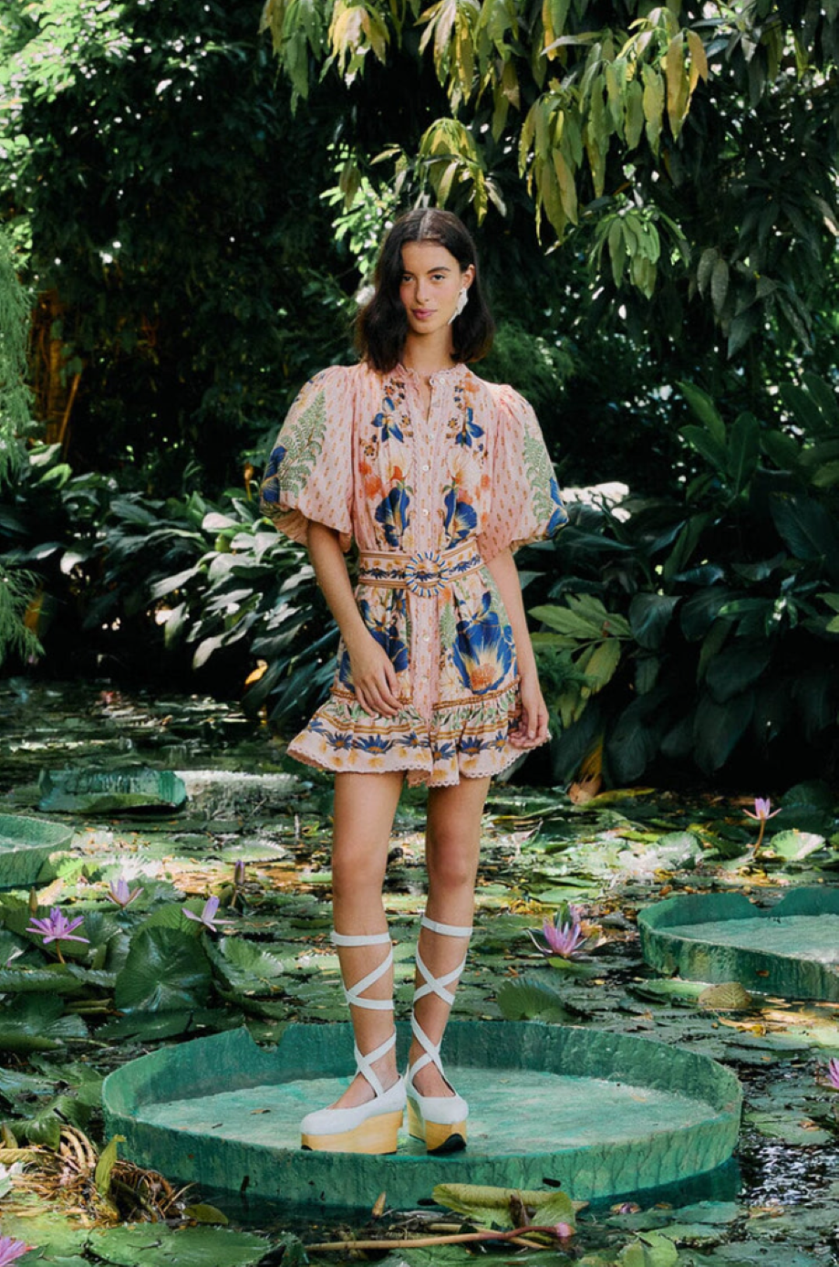Farm Rio Dream Garden Mini Dress - Pink
