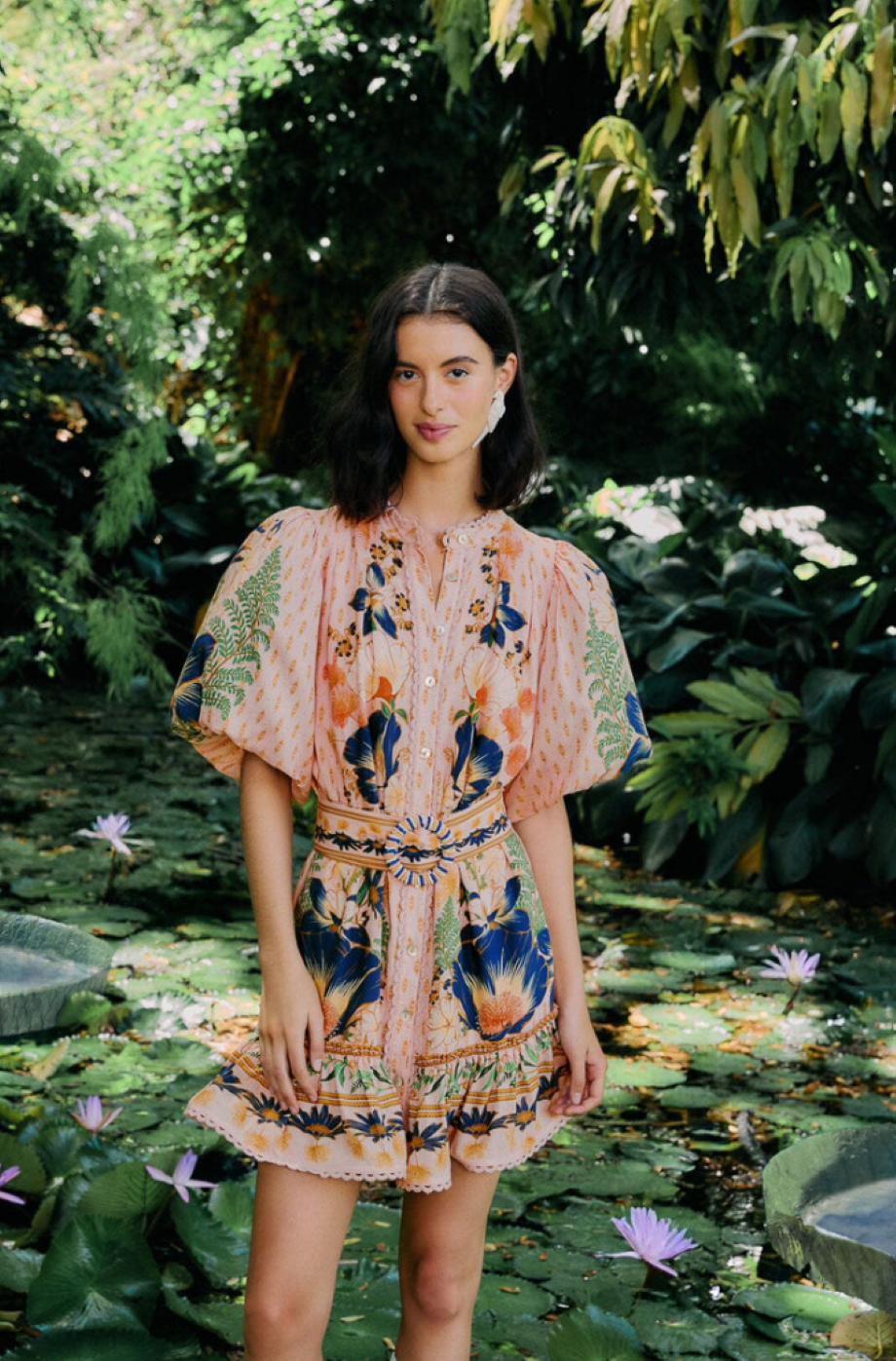 Farm Rio Dream Garden Mini Dress - Pink