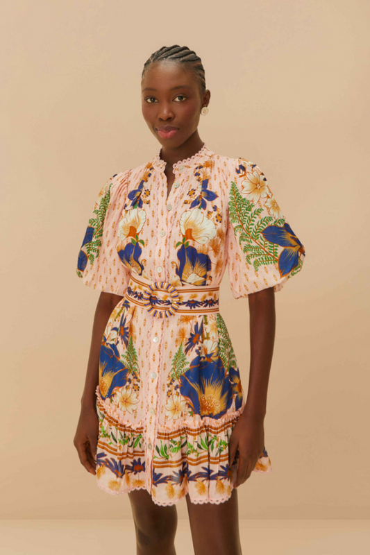 Farm Rio Dream Garden Mini Dress - Pink