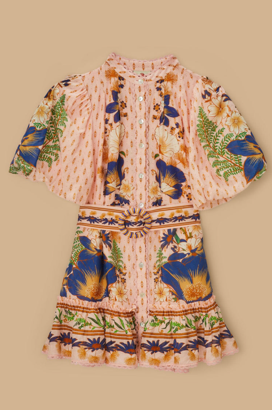 Farm Rio Dream Garden Mini Dress - Pink