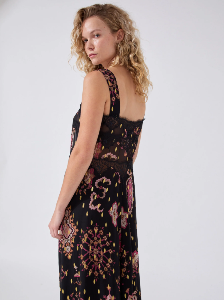 Hayley Menzies Dylan Lurex Maxi Cami Dress - Black