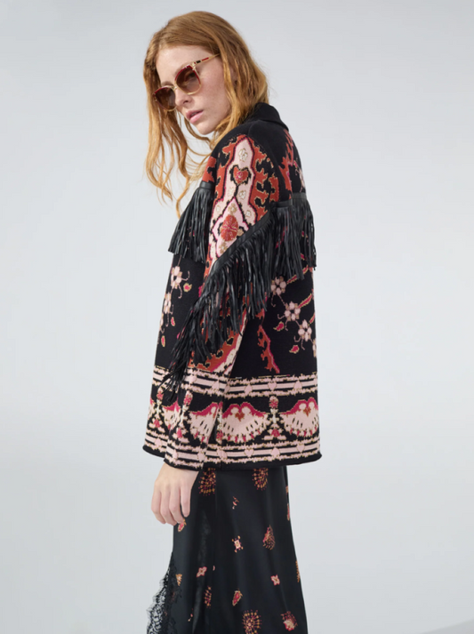 Hayley Menzies Dylan Cotton Jacquard Jacket - Black