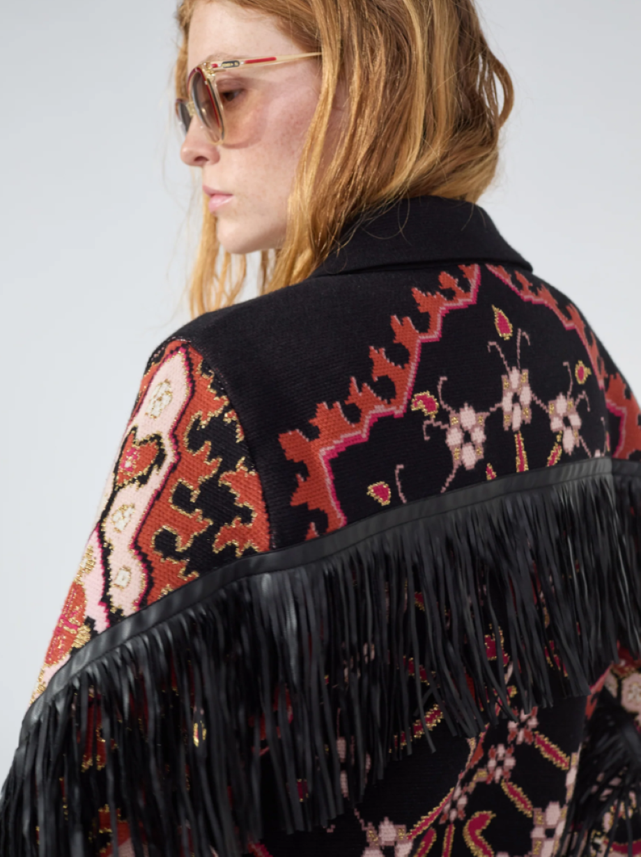 Hayley Menzies Dylan Cotton Jacquard Jacket - Black