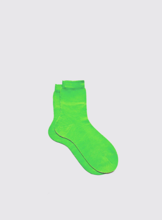 Maria la Rosa One Rib Laminated Metallic Sock - Pistacchio