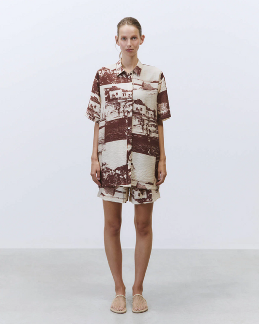 Alysi Photo Print Shirt - Choco