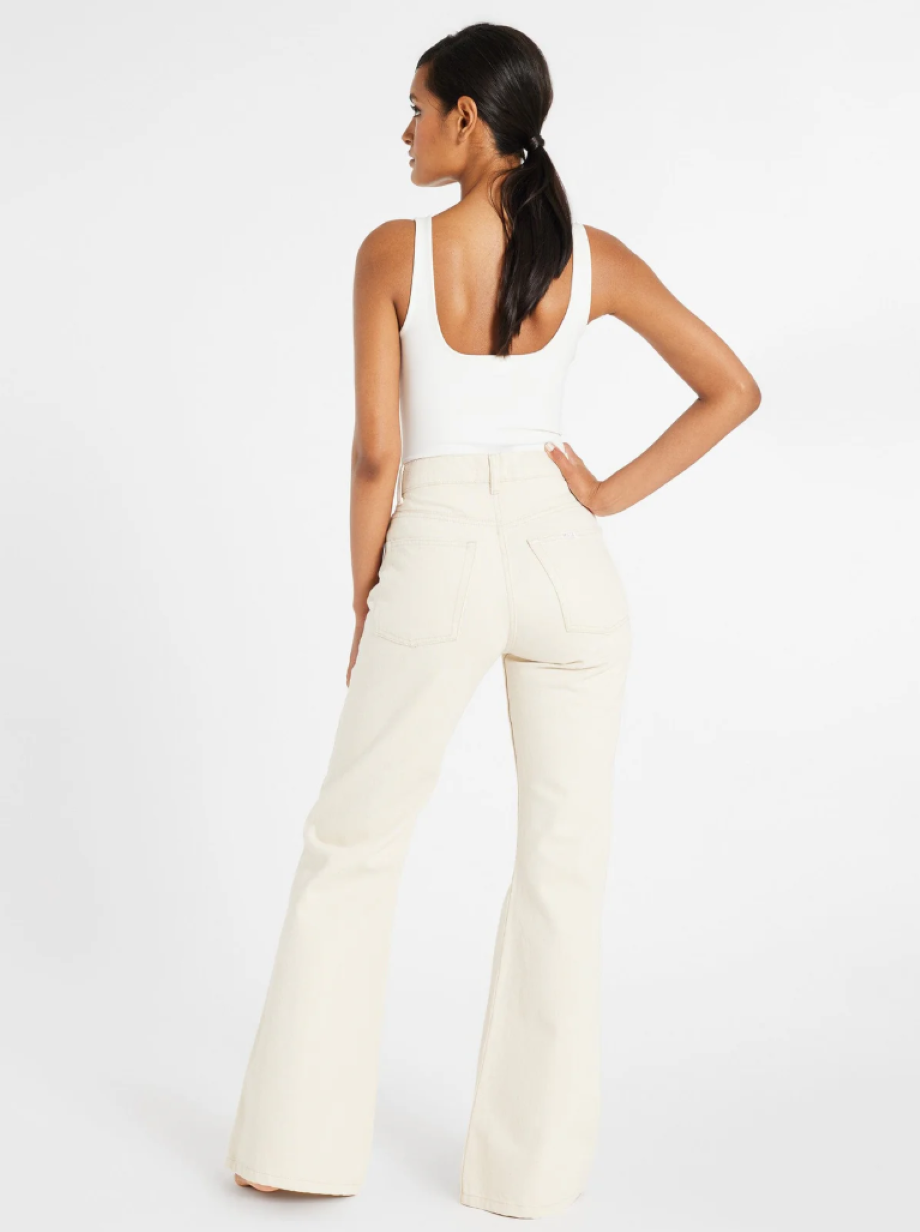 Mille Ashton High Rise Wide Leg Flare Jean - Sand