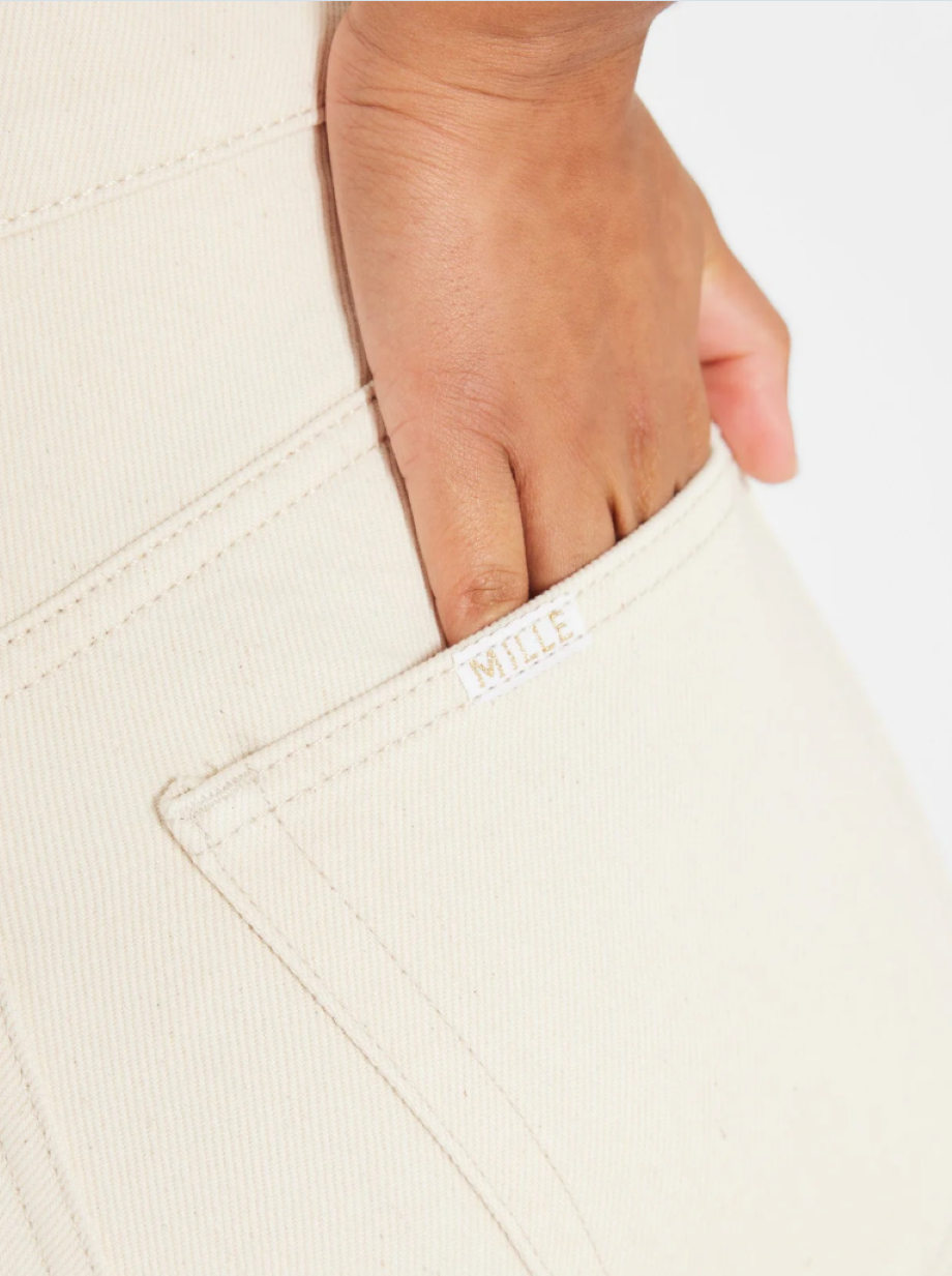 Mille Ashton High Rise Wide Leg Flare Jean - Sand