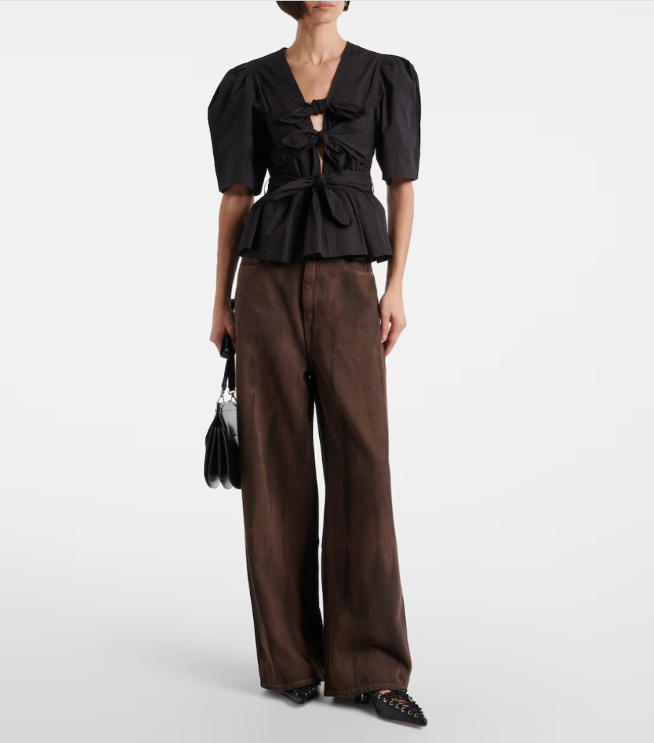 Ganni Overdyed Heavy Denim Baggy Jeans - Chicory Coffee