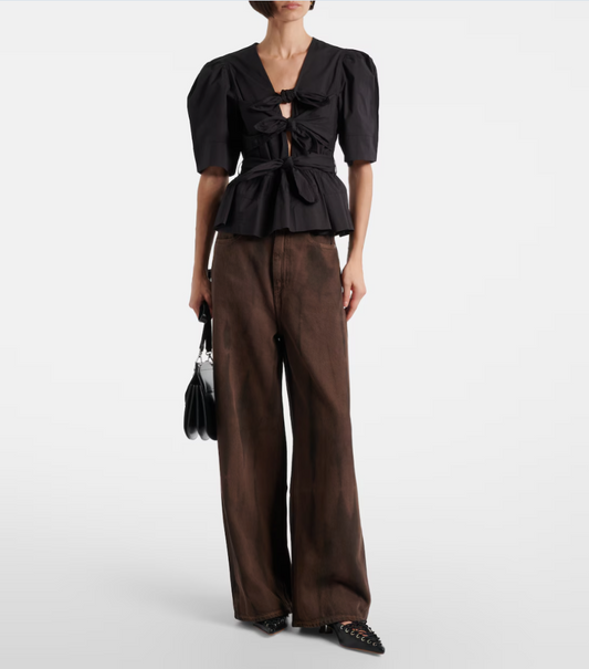 Ganni Overdyed Heavy Denim Baggy Jeans - Chicory Coffee