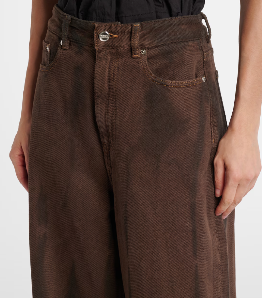 Ganni Overdyed Heavy Denim Baggy Jeans - Chicory Coffee
