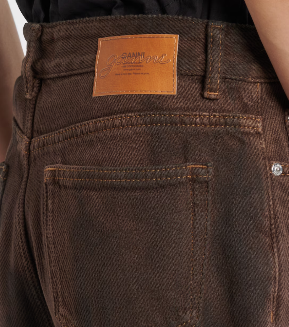 Ganni Overdyed Heavy Denim Baggy Jeans - Chicory Coffee