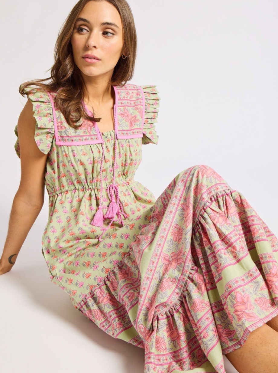 Mille Tulip Print Esme Dress - Sage