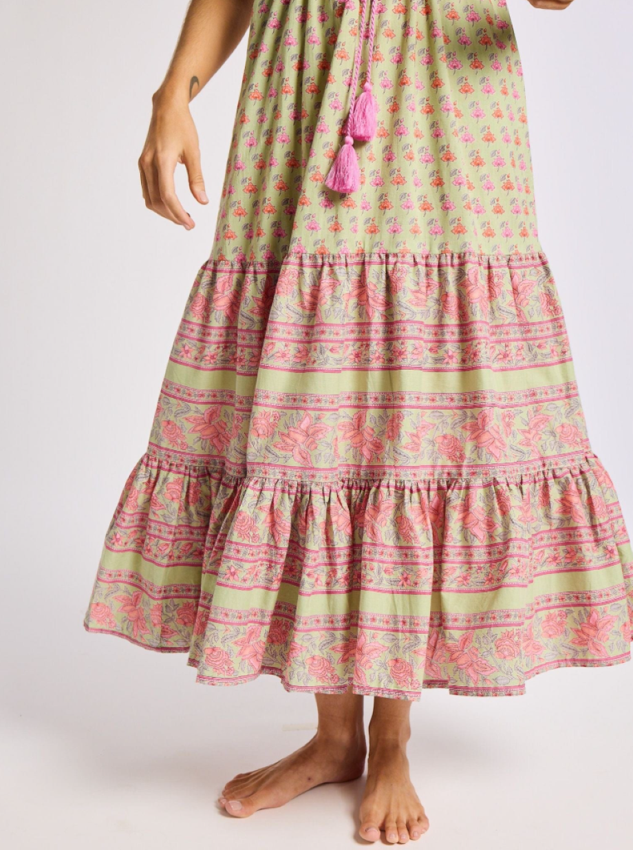 Mille Tulip Print Esme Dress - Sage