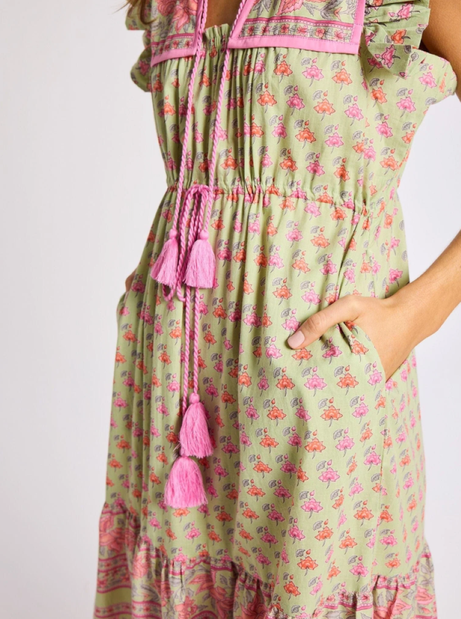 Mille Tulip Print Esme Dress - Sage