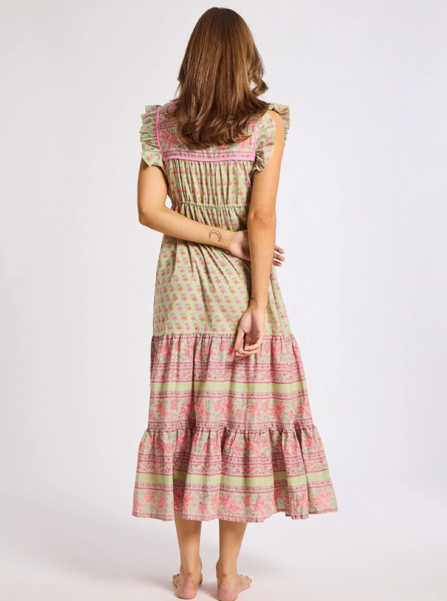 Mille Tulip Print Esme Dress - Sage