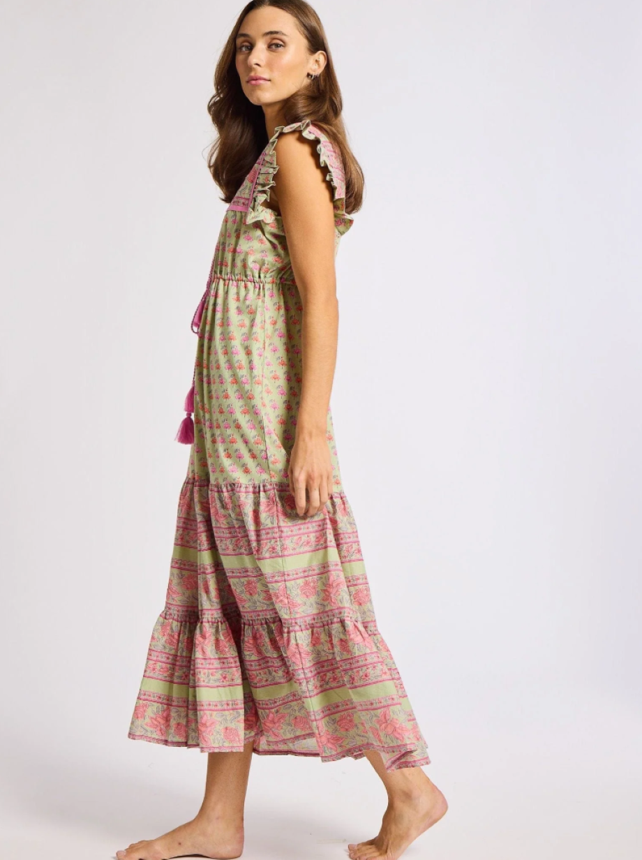 Mille Tulip Print Esme Dress - Sage