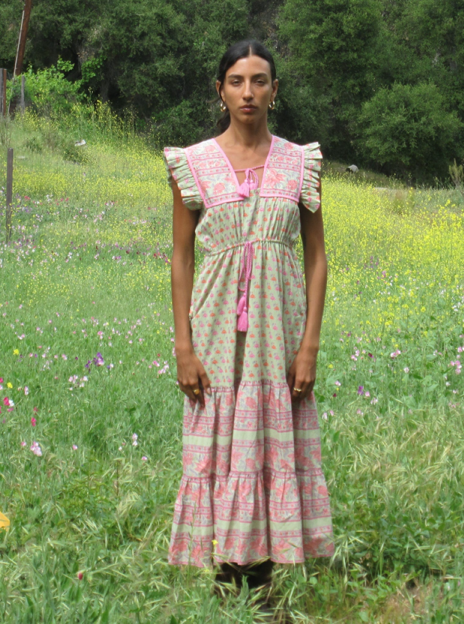 Mille Tulip Print Esme Dress - Sage